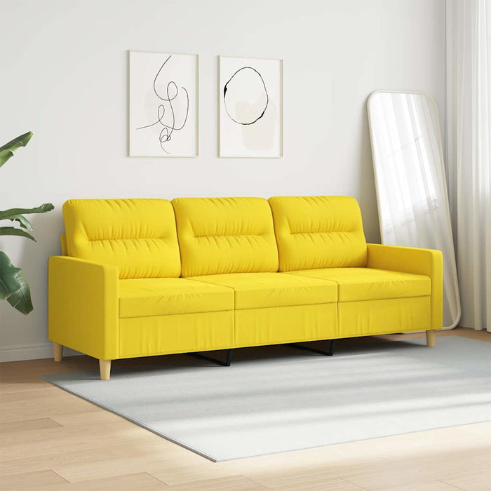 Canapea cu 3 locuri, galben deschis, 180 cm, material textil - WALTI WALTI
