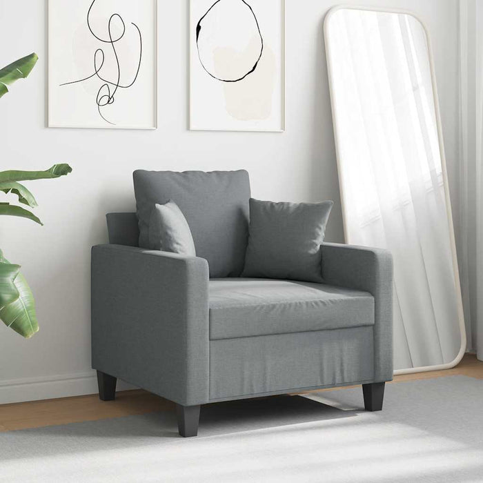 Fotoliu canapea, gri deschis, 60 cm, material textil WALTI
