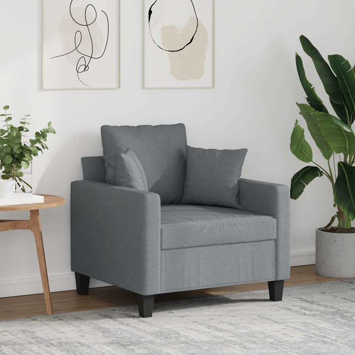 Fotoliu canapea, gri deschis, 60 cm, material textil WALTI