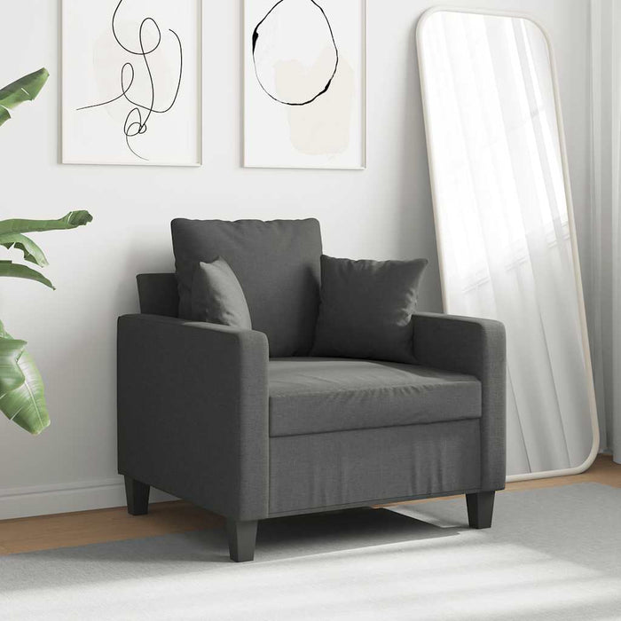 Fotoliu canapea, gri închis, 60 cm, material textil WALTI