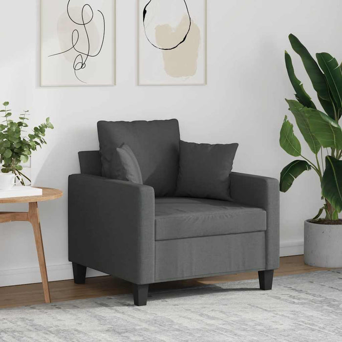Fotoliu canapea, gri închis, 60 cm, material textil WALTI