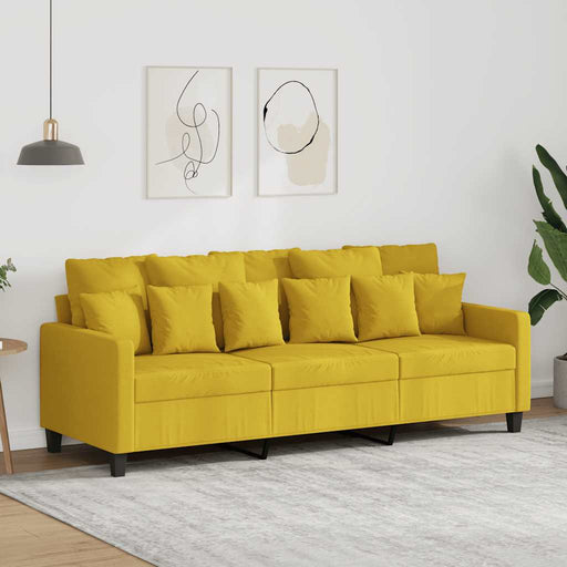 Canapea cu 3 locuri, galben deschis, 180 cm, material textil - WALTI WALTI