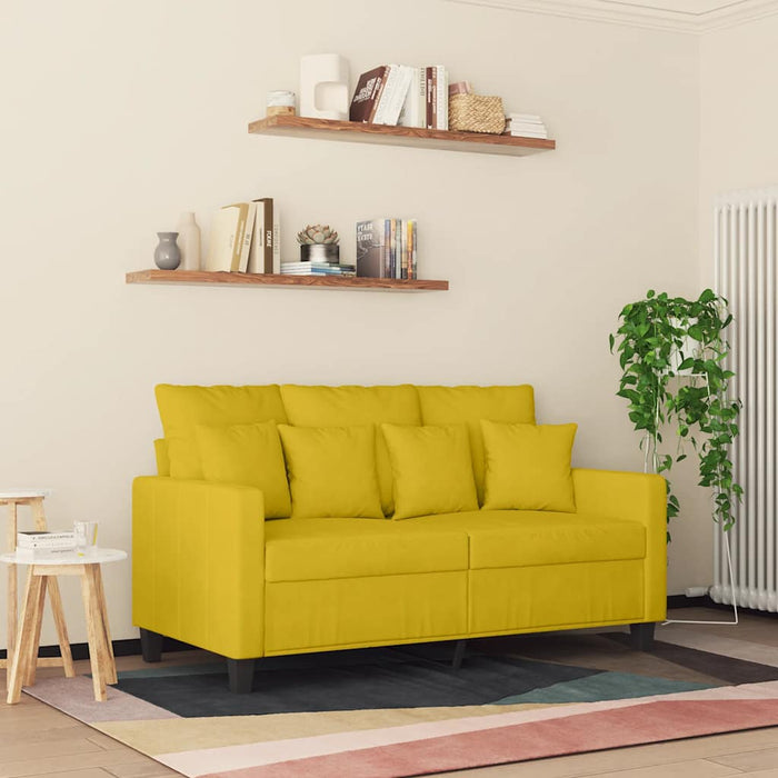 Canapea cu 2 locuri, galben, 120 cm, catifea - WALTI WALTI