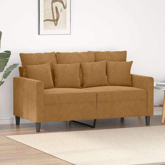 Canapea cu 2 locuri, maro, 120 cm, catifea - WALTI WALTI