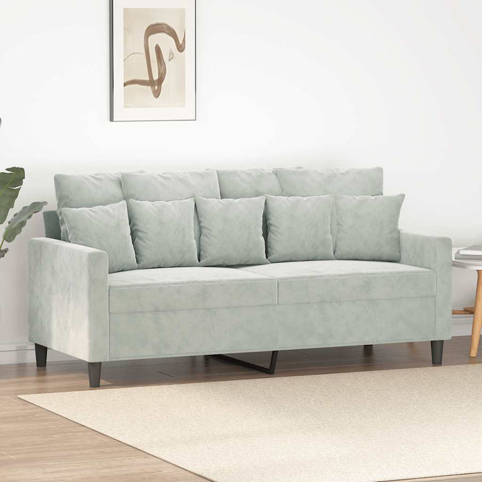 Canapea cu 2 locuri, gri deschis, 140 cm, catifea WALTI