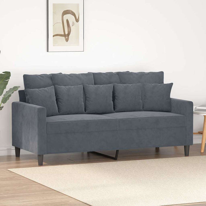 Canapea cu 2 locuri, gri închis, 140 cm, catifea WALTI