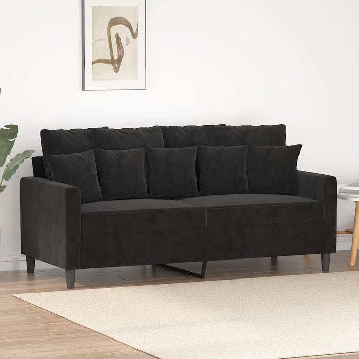 Canapea cu 2 locuri, negru, 140 cm, catifea - WALTI WALTI