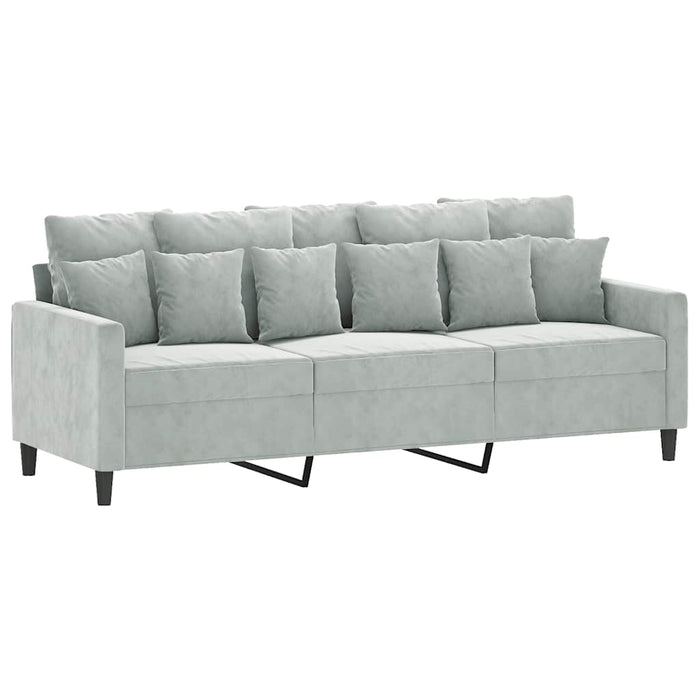 Canapea cu 3 locuri, gri deschis, material 180CM catifea - WALTI WALTI