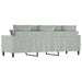 Canapea cu 3 locuri, gri deschis, material 180CM catifea - WALTI WALTI