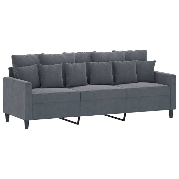 Canapea cu 3 locuri, gri închis, 180 cm, material catifea - WALTI WALTI