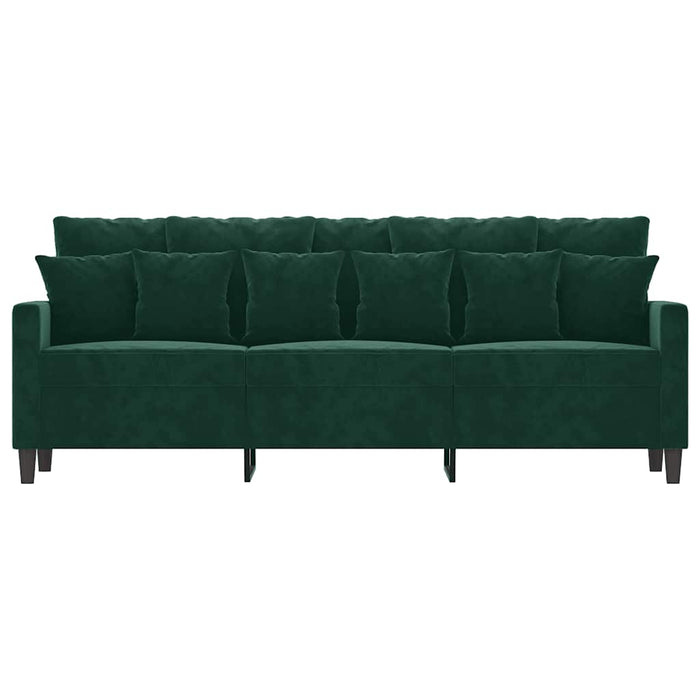 Canapea cu 3 locuri, verde închis, 180 cm, catifea - WALTI WALTI