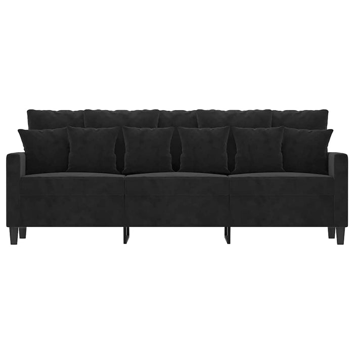 Canapea cu 3 locuri, Negru, 180 cm, catifea - WALTI WALTI
