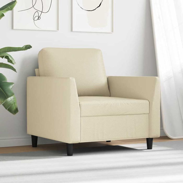 Canapea de o persoană, crem, 60 cm, piele ecologică - WALTI WALTI