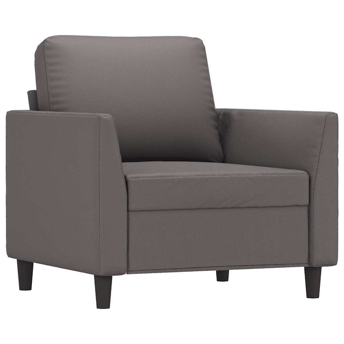 Canapea de o persoană, gri, 60 cm, piele ecologică - WALTI WALTI