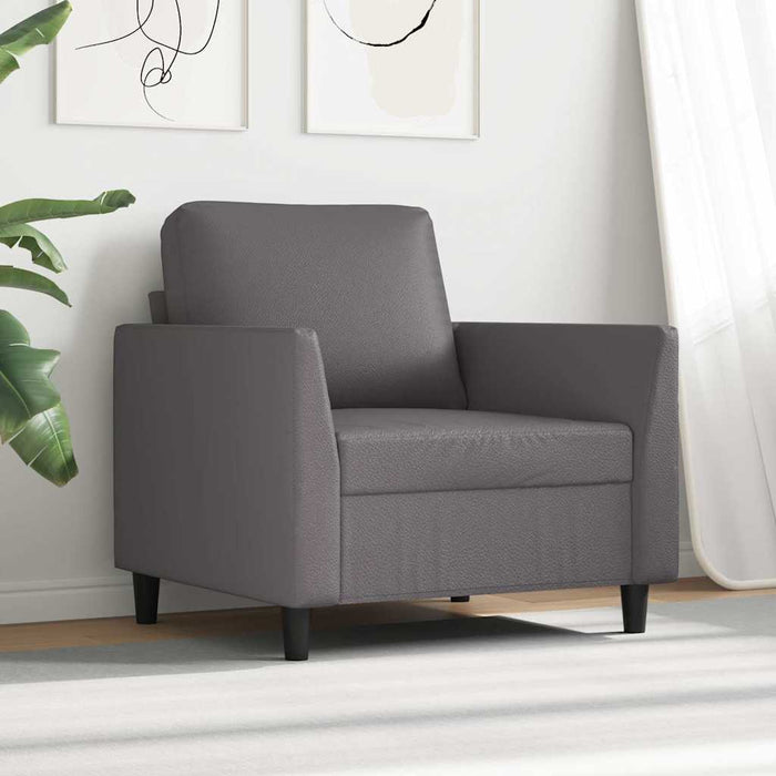 Canapea de o persoană, gri, 60 cm, piele ecologică - WALTI WALTI