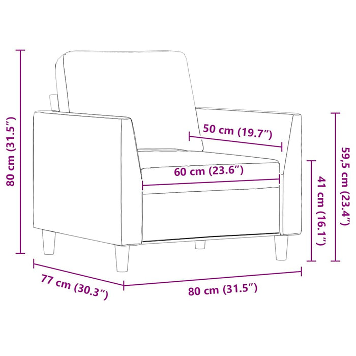 Canapea de o persoană, gri, 60 cm, piele ecologică - WALTI WALTI
