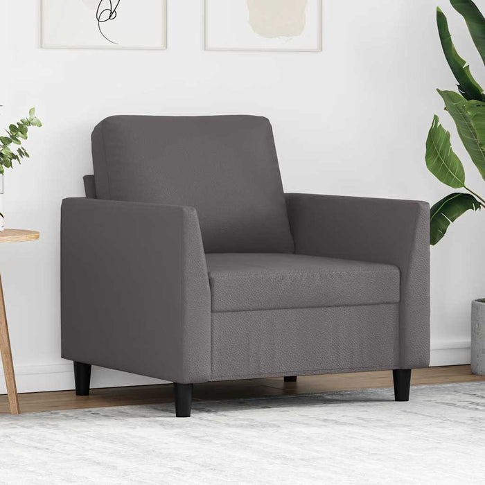 Canapea de o persoană, gri, 60 cm, piele ecologică - WALTI WALTI