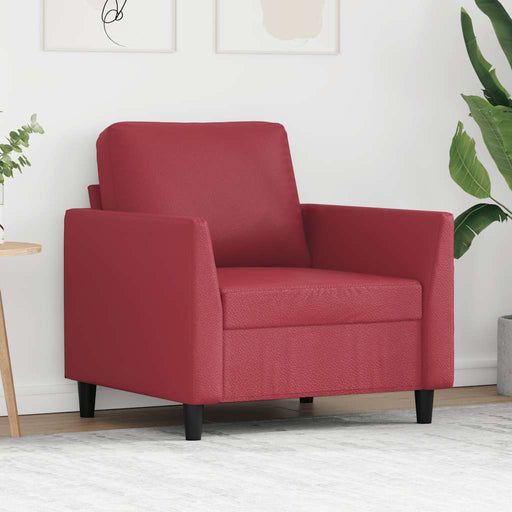 Canapea de o persoană, roșu vin, 60 cm, piele ecologică - WALTI WALTI