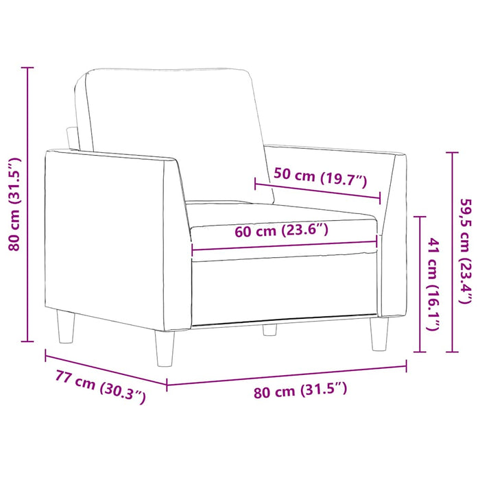Canapea de o persoană, cappuccino, 60 cm, piele ecologică - WALTI WALTI