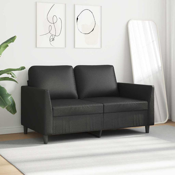 Canapea cu 2 locuri, negru, 120 cm, piele ecologică - WALTI WALTI