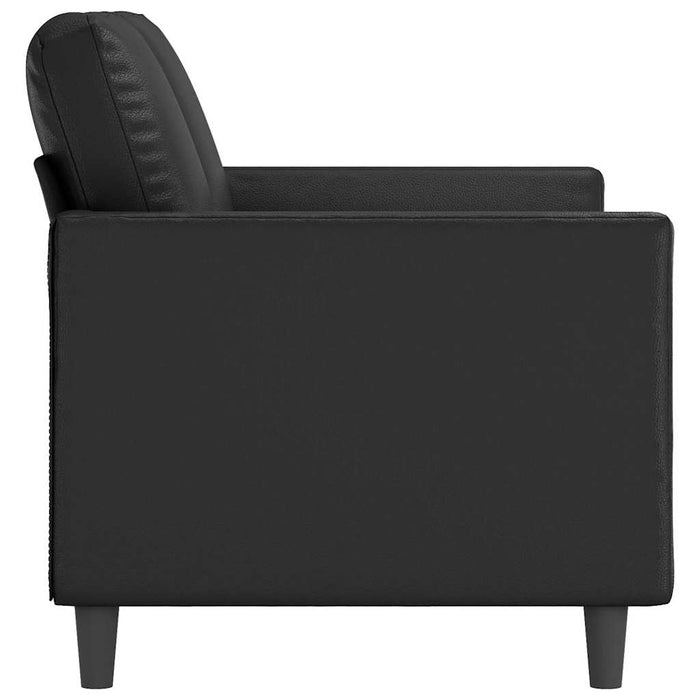 Canapea cu 2 locuri, negru, 120 cm, piele ecologică - WALTI WALTI