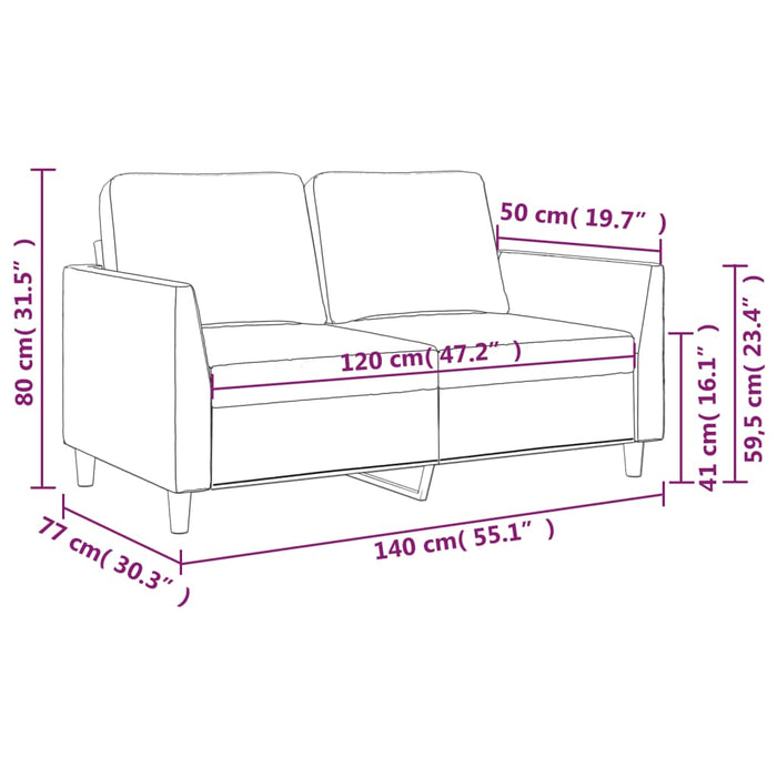 Canapea cu 2 locuri, crem, 120 cm, piele ecologică - WALTI WALTI