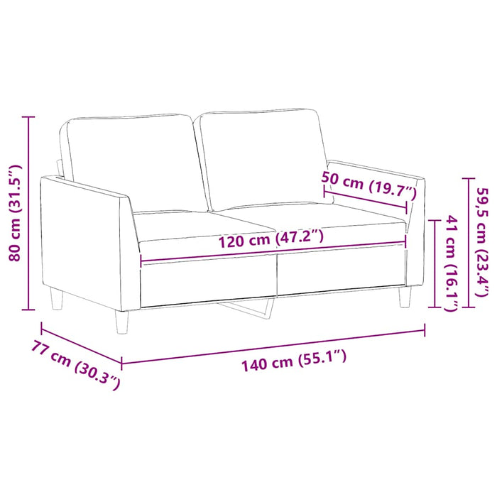 Canapea cu 2 locuri, cappuccino, 120 cm, piele ecologică WALTI