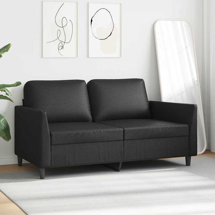 Canapea cu 2 locuri, negru, 140 cm, piele ecologică - WALTI WALTI