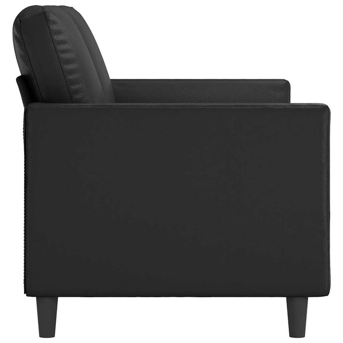 Canapea cu 2 locuri, negru, 140 cm, piele ecologică - WALTI WALTI