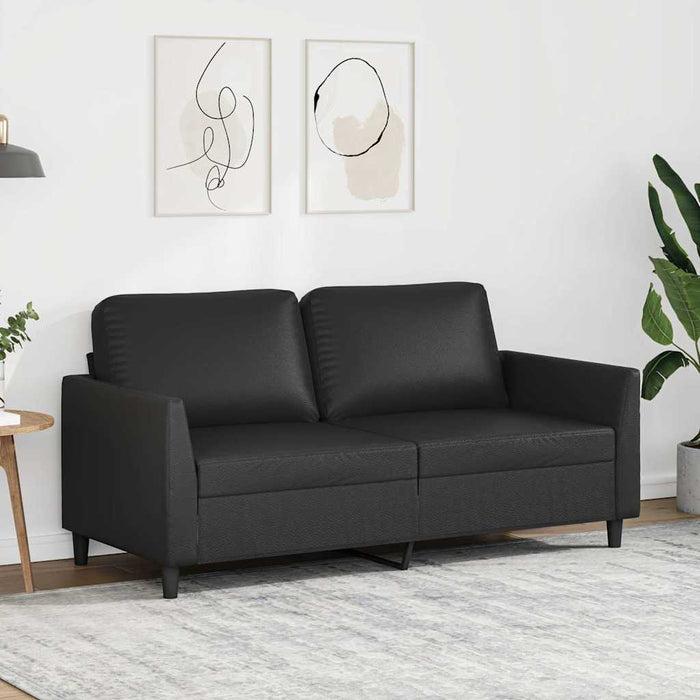 Canapea cu 2 locuri, negru, 140 cm, piele ecologică - WALTI WALTI