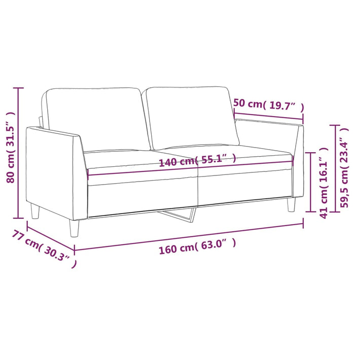 Canapea cu 2 locuri, roșu vin, 140 cm, piele ecologică - WALTI WALTI