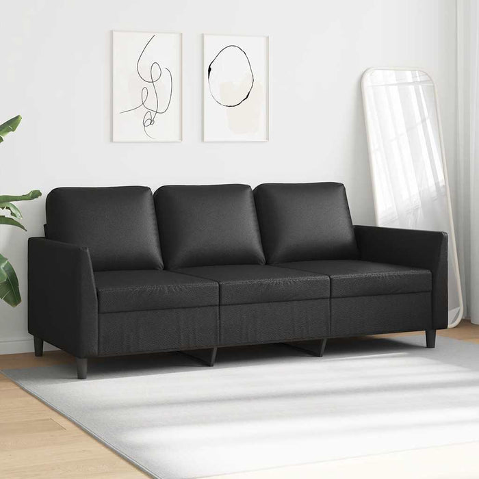 Canapea cu 3 locuri, negru, 180 cm, piele ecologică - WALTI WALTI