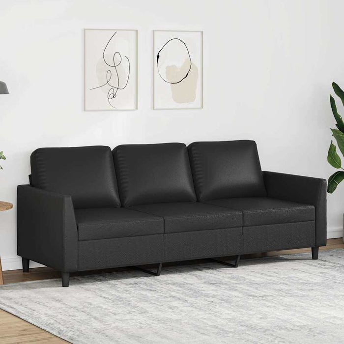Canapea cu 3 locuri, negru, 180 cm, piele ecologică - WALTI WALTI