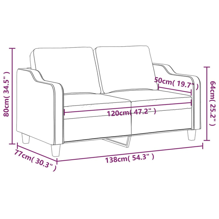 Canapea cu 2 locuri, maro, 120 cm, material textil - WALTI WALTI