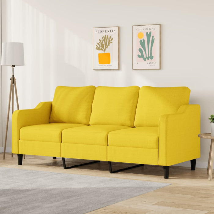 Canapea cu 3 locuri, galben deschis, 180 cm, material textil WALTI