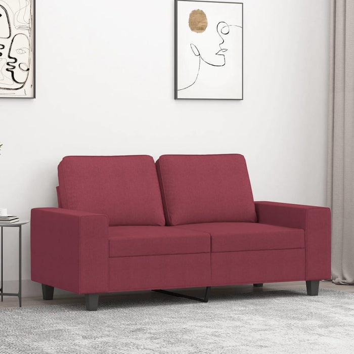Canapea cu 2 locuri, roșu vin, 120 cm, material textil WALTI