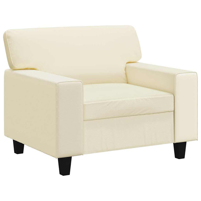 Canapea de o persoană, crem, 60 cm, piele ecologică - WALTI WALTI