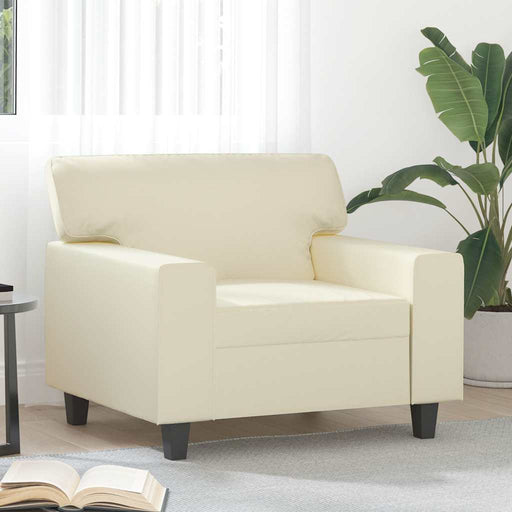 Canapea de o persoană, crem, 60 cm, piele ecologică - WALTI WALTI