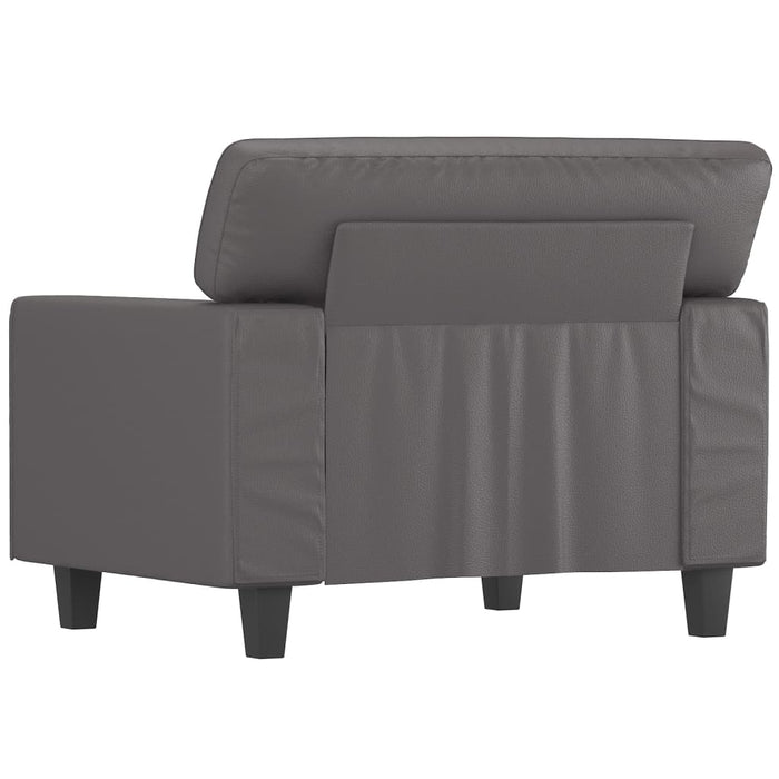 Canapea de o persoană, gri, 60 cm, piele ecologică - WALTI WALTI