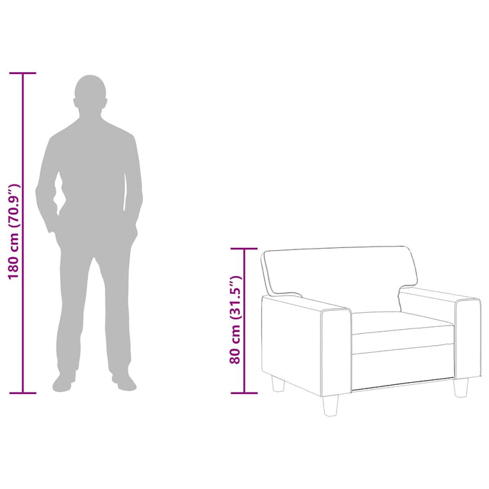 Canapea de o persoană, gri, 60 cm, piele ecologică - WALTI WALTI
