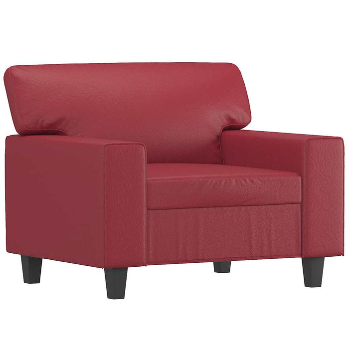 Canapea de o persoană, roșu vin, 60 cm, piele ecologică - WALTI WALTI