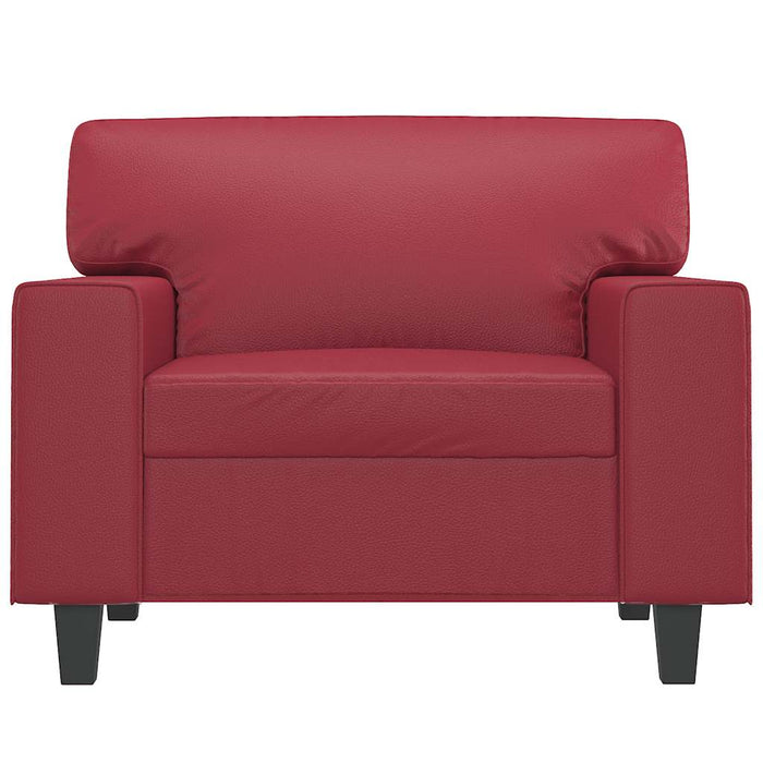Canapea de o persoană, roșu vin, 60 cm, piele ecologică - WALTI WALTI