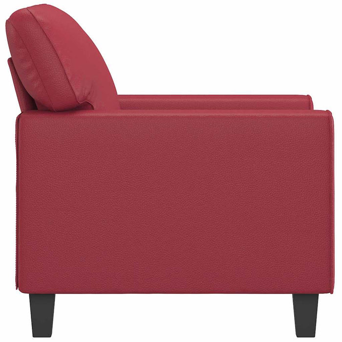 Canapea de o persoană, roșu vin, 60 cm, piele ecologică - WALTI WALTI