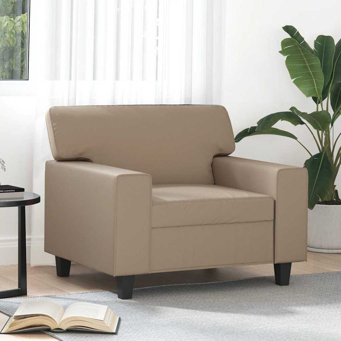 Canapea de o persoană, cappuccino, 60 cm, piele ecologică WALTI
