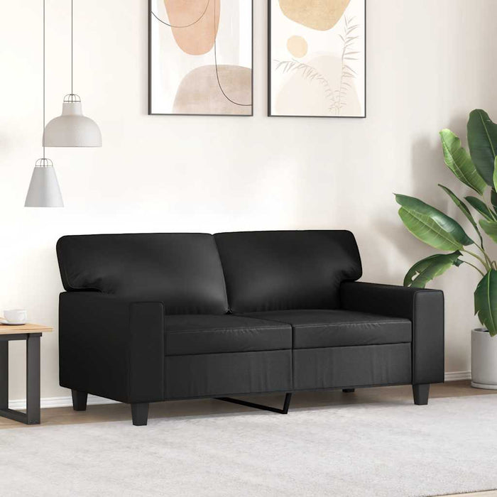 Canapea cu 2 locuri, negru, 120 cm, piele ecologică - WALTI WALTI