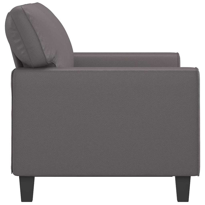 Canapea cu 2 locuri, gri, 120 cm, piele ecologică - WALTI WALTI