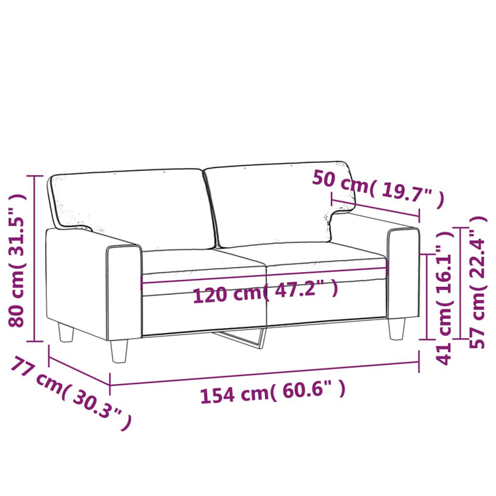 Canapea cu 2 locuri, cappuccino, 120 cm, piele ecologică - WALTI WALTI