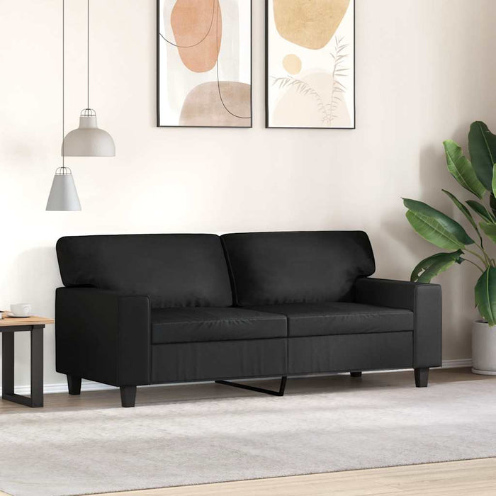 Canapea cu 2 locuri, negru, 140 cm, piele ecologică - WALTI WALTI
