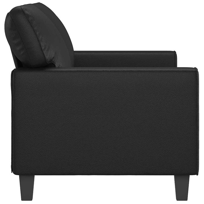 Canapea cu 2 locuri, negru, 140 cm, piele ecologică - WALTI WALTI