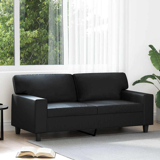 Canapea cu 2 locuri, negru, 140 cm, piele ecologică - WALTI WALTI